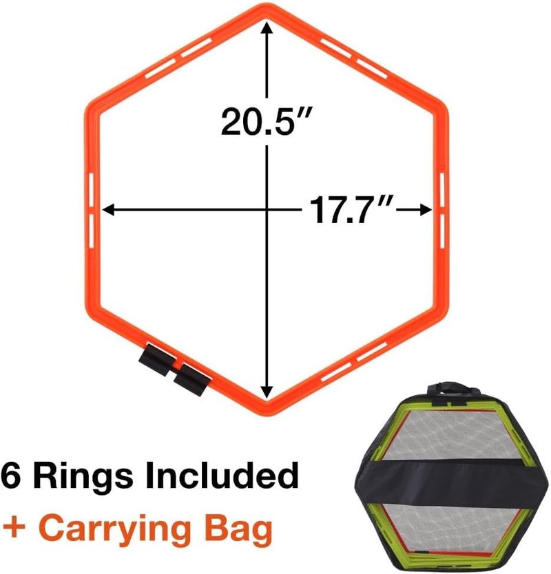 Japard Hex Agility Rings for Speed Training & Agility Footwork Training Speed Hurdles Ladder with Carrying Bag - Image 3